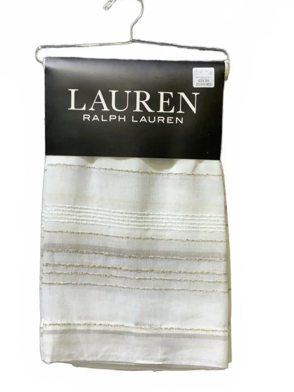 Ralph Lauren Merigold Natural Sheer Curtain Woven Stripe Drape 54
